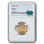 1886-S $5 Liberty Gold Half Eagle MS-64 NGC CAC