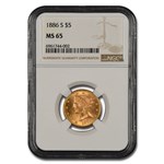 1886-S $5 Liberty Gold Half Eagle MS-65 NGC