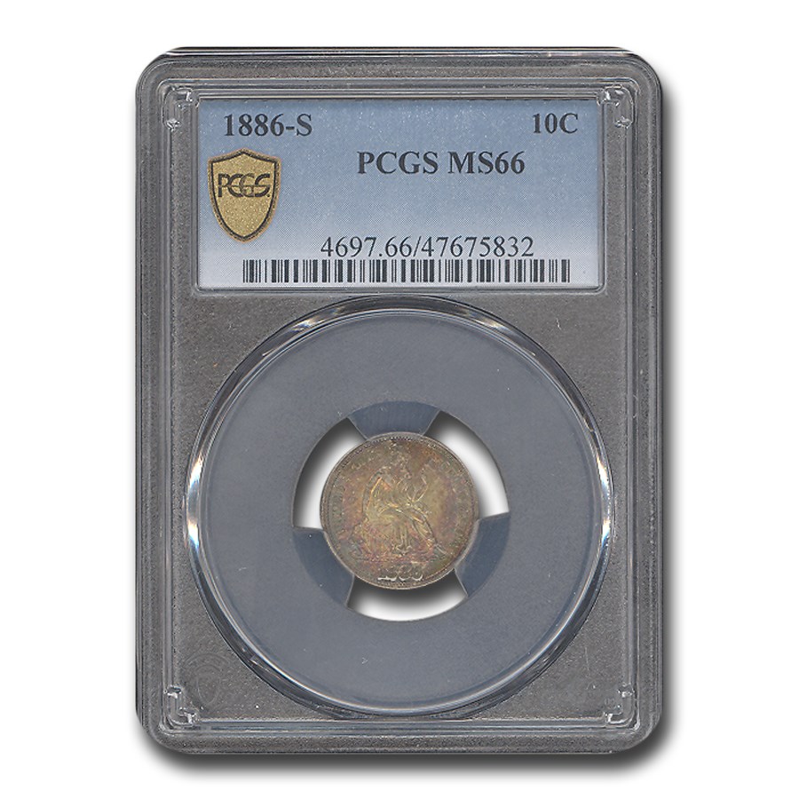 1886-S Liberty Seated Dime MS-66 PCGS