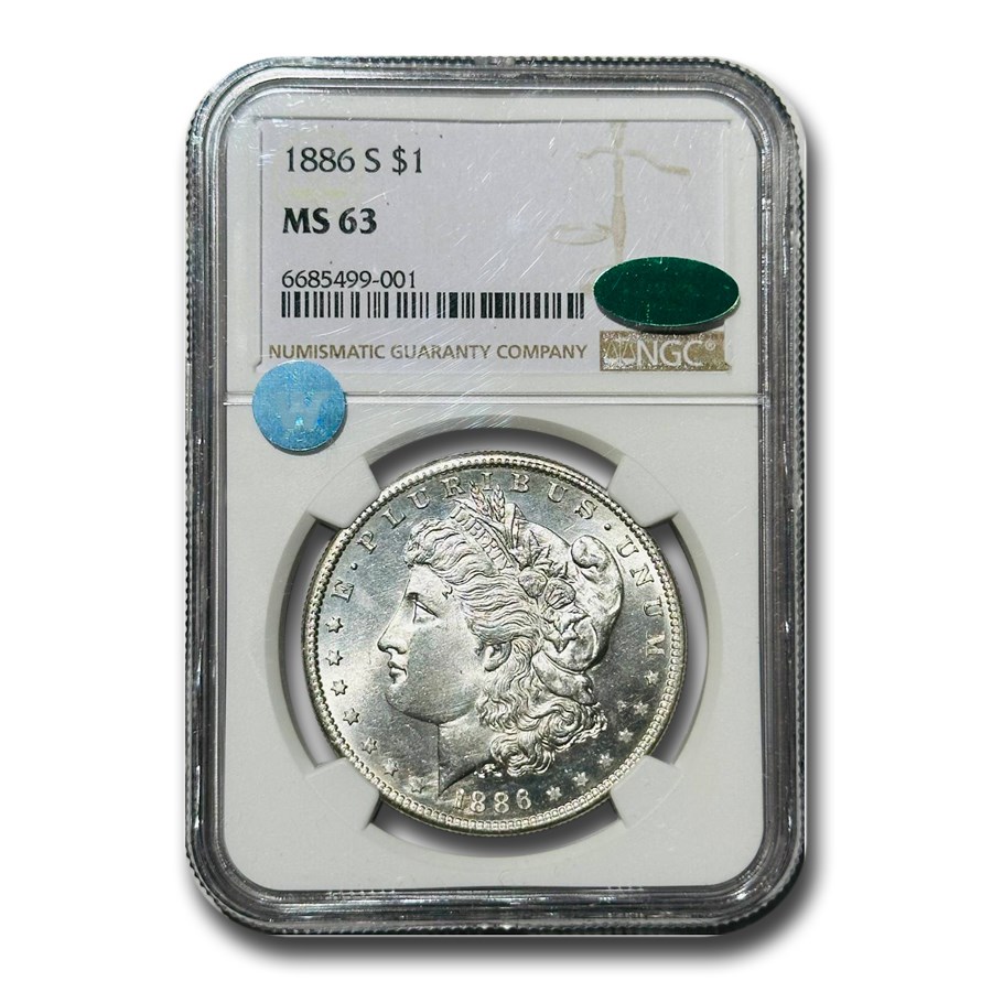 1886-S Morgan Dollar MS-63 NGC CAC