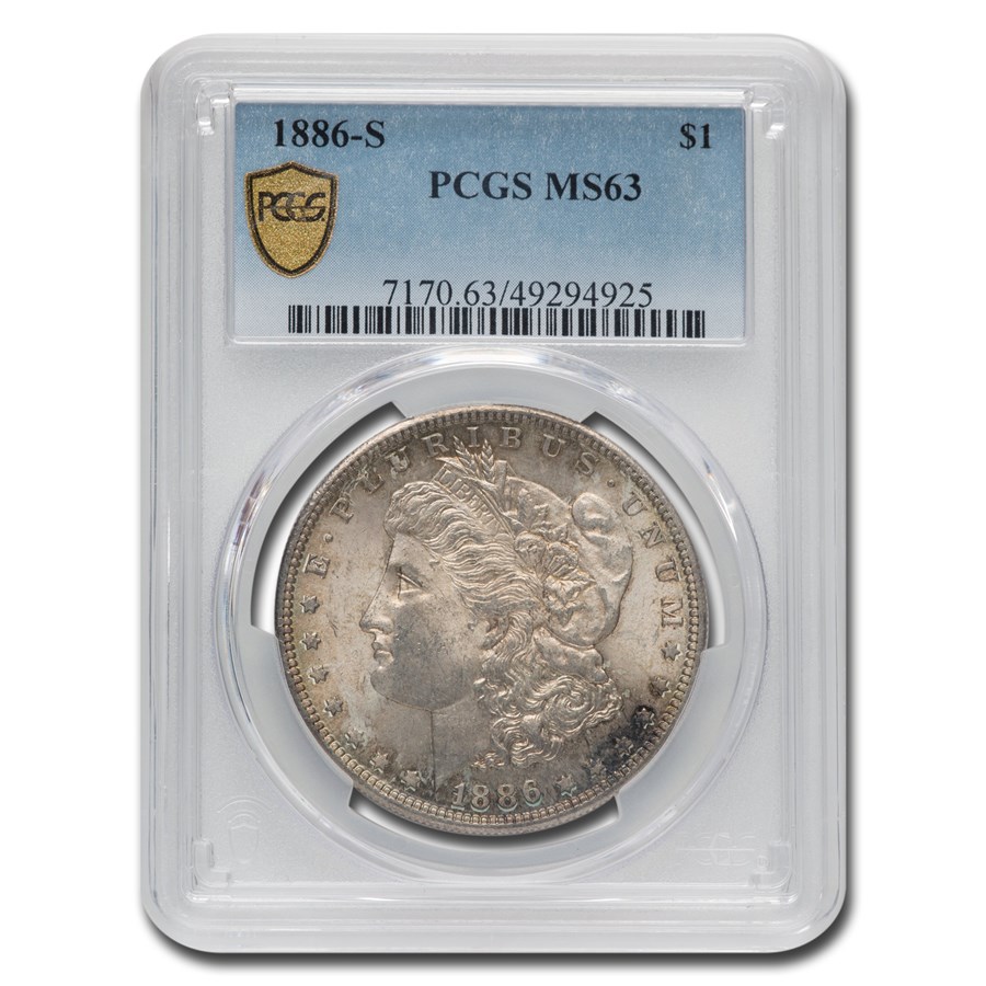 1886-S Morgan Dollar MS-63 PCGS (Toned)