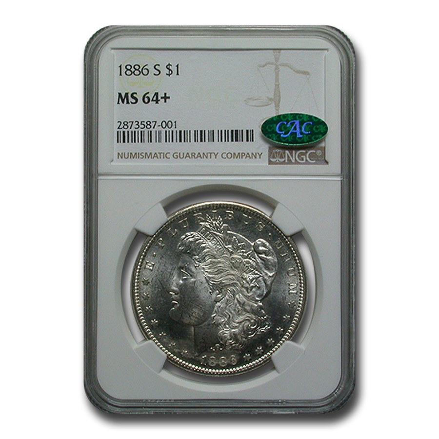 Buy 1886-S Morgan Dollar MS-64+ NGC CAC | APMEX