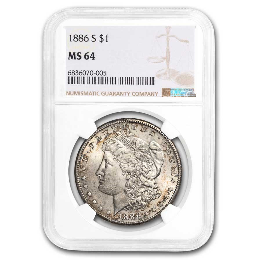 1886-S Morgan Dollar MS-64 NGC (Toned)