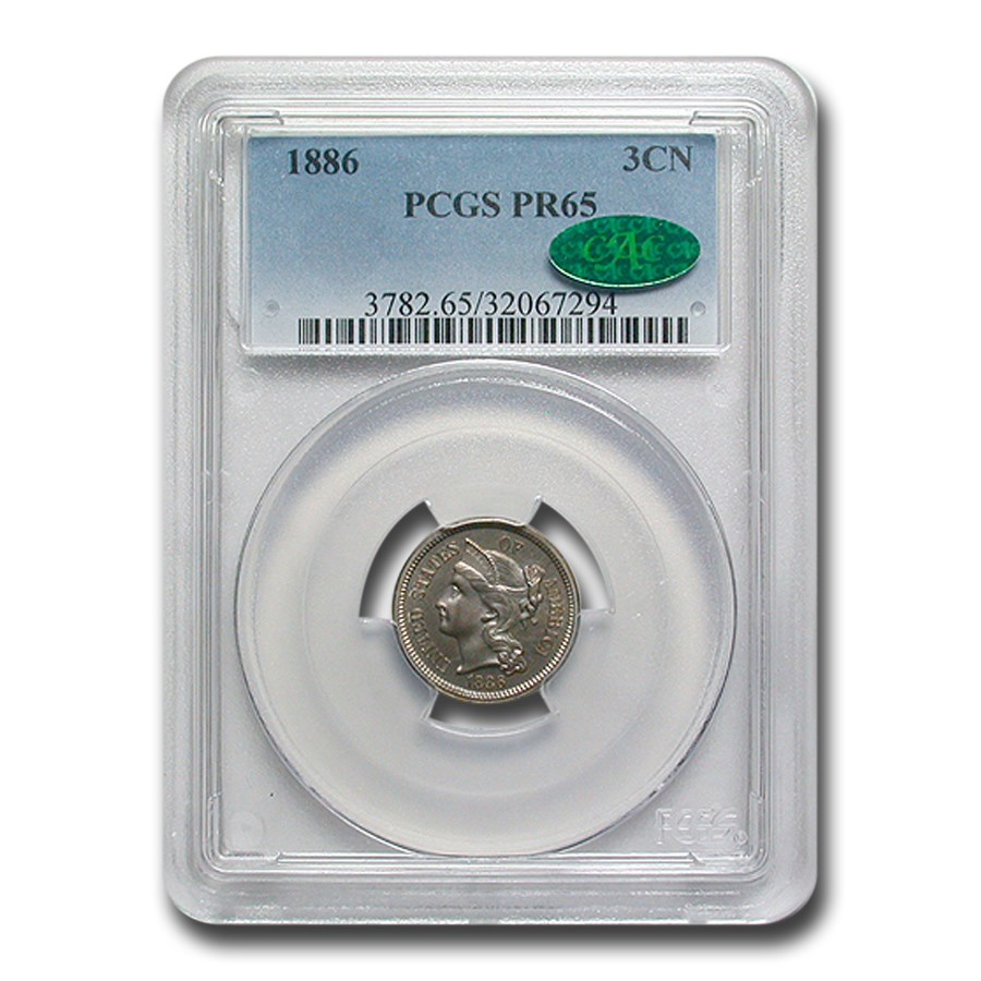 1886 Three Cent Nickel PR-65 PCGS CAC