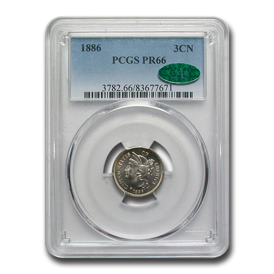 1886 Three Cent Nickel PR-66 PCGS CAC