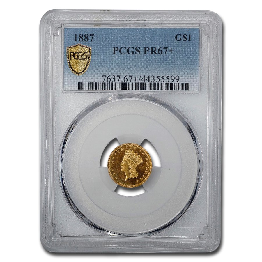 1887 $1 Indian Head Gold PR-67+ PCGS