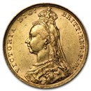 1887-1893 Great Britain Gold Sovereign Victoria Jubilee Avg Circ