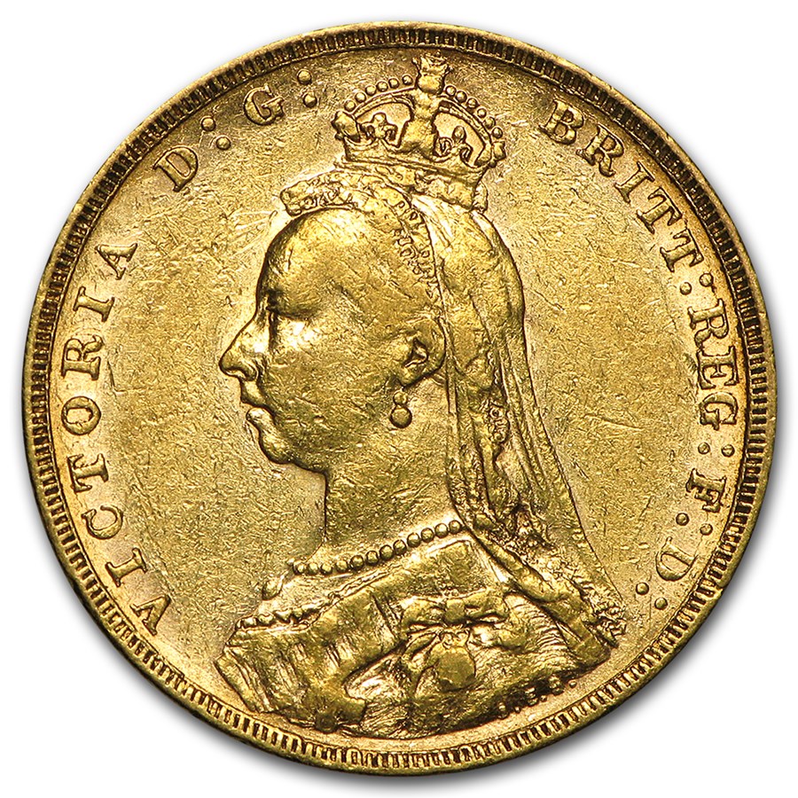 1887-1893-M Australia Gold Sovereign Victoria Jubilee BU