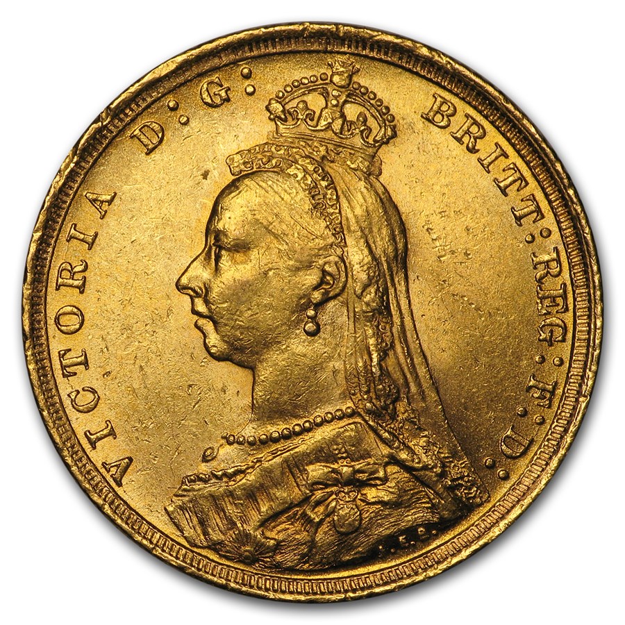 1887-1893-S Australia Gold Sovereign Victoria Jubilee BU