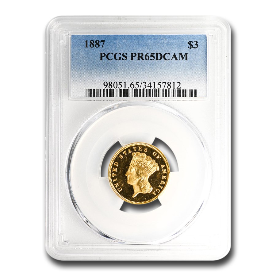 1887 $3 Gold Princess PR-65 DCAM PCGS