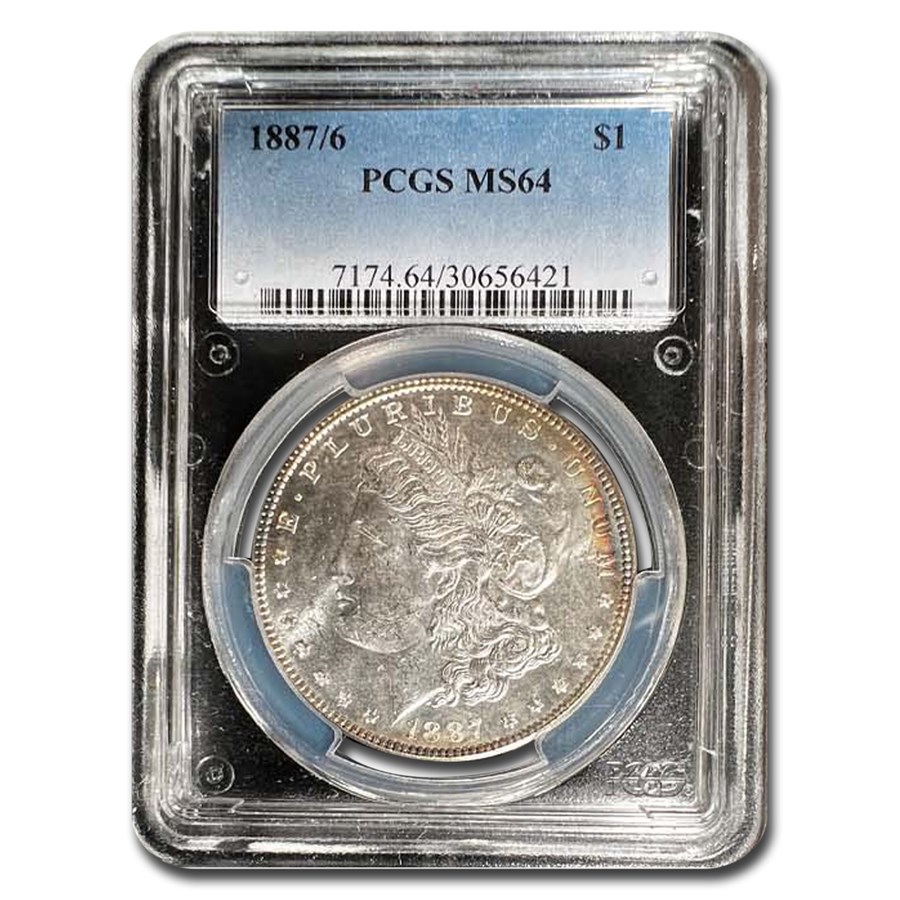 1887/6 Morgan Dollar MS-64 PCGS