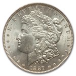 1887/6 Morgan Dollar MS-64 PCGS