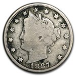 1887 Liberty Head V Nickel VG