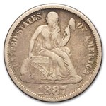 1887 Liberty Seated Dime AU