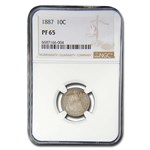 1887 Liberty Seated Dime PF-65 NGC