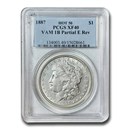 1887 Morgan Dollar XF-40 PCGS (VAM-1B Partial E Rev, Hot-50)