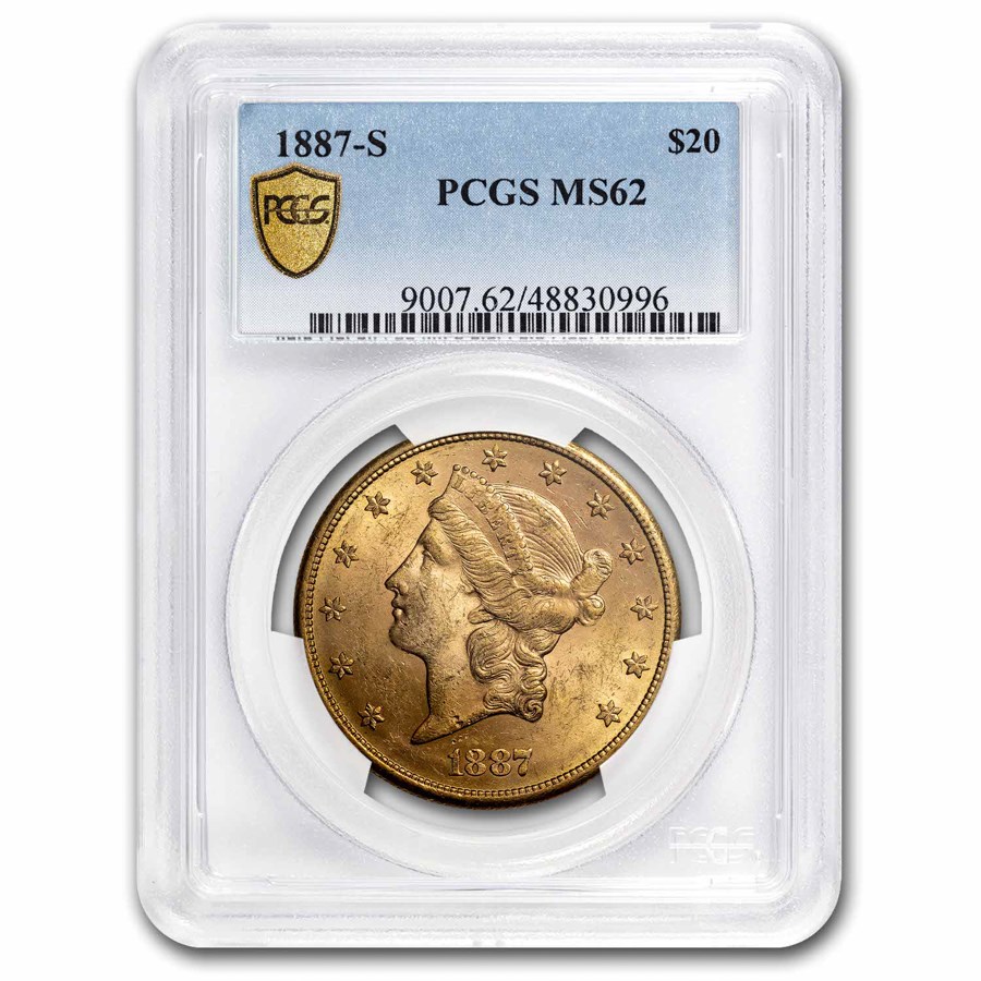 1887-S $20 Liberty Gold Double Eagle MS-62 PCGS