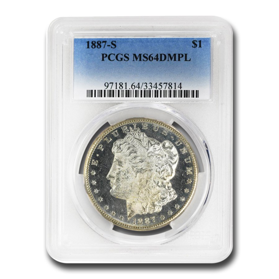 1887-S Morgan Dollar DMPL MS-64 PCGS CAC