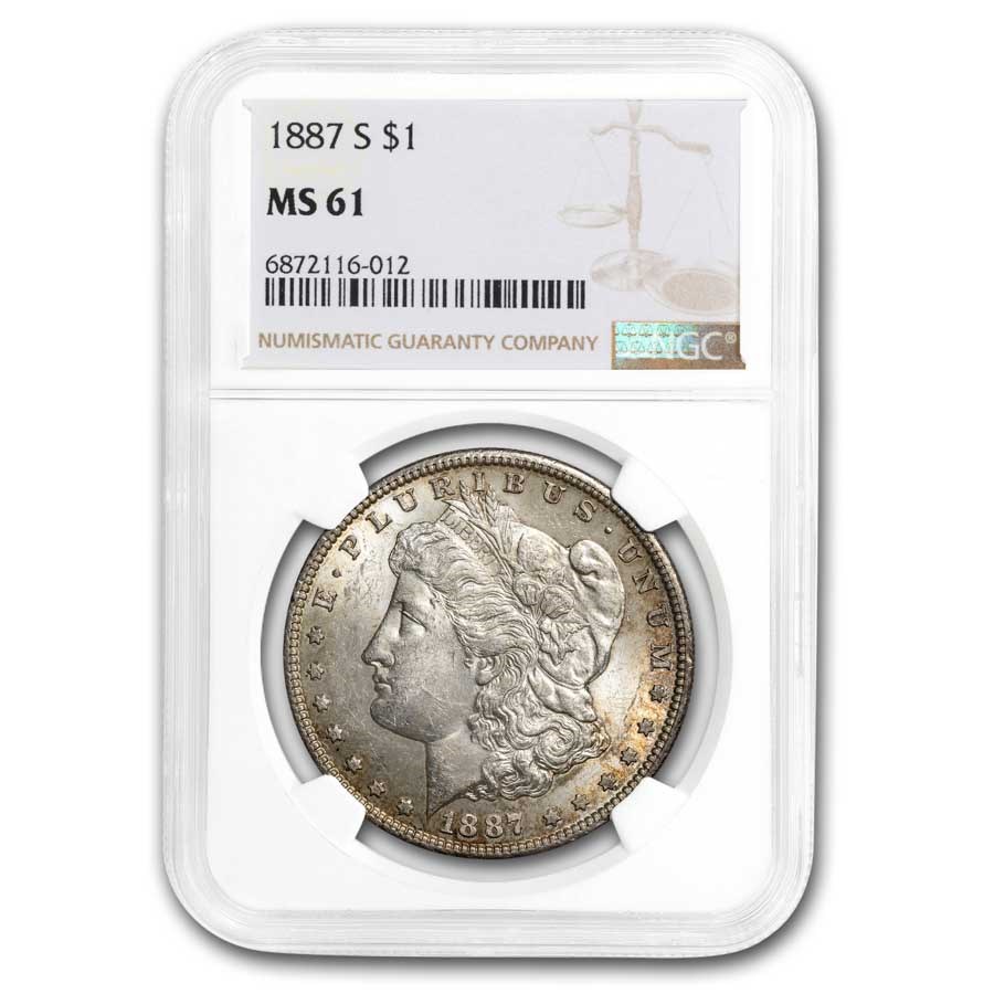 1887-S Morgan Dollar MS-61 NGC