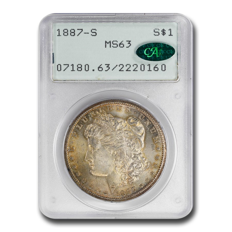 1887-S Morgan Dollar MS-63 PCGS CAC (Rattler)