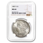 1887-S Morgan Dollar MS-64 NGC