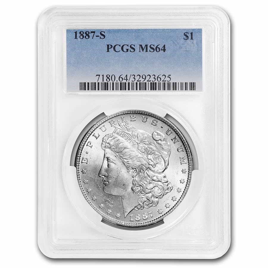 1887-S Morgan Dollar MS-64 PCGS