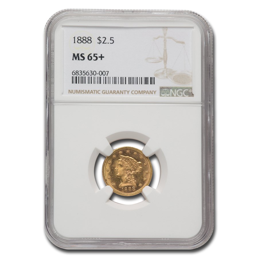 1888 $2.50 Liberty Gold Quarter Eagle MS-65+ NGC