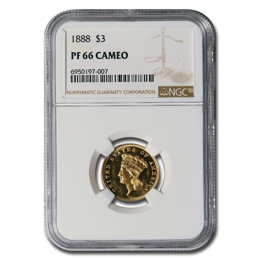 1888 $3 Gold Princess PF-66 Cameo NGC