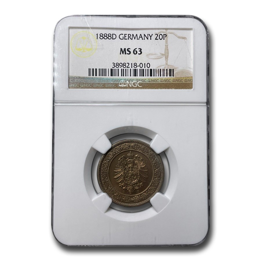 1888-D Germany 20 Pfennig MS-63 NGC