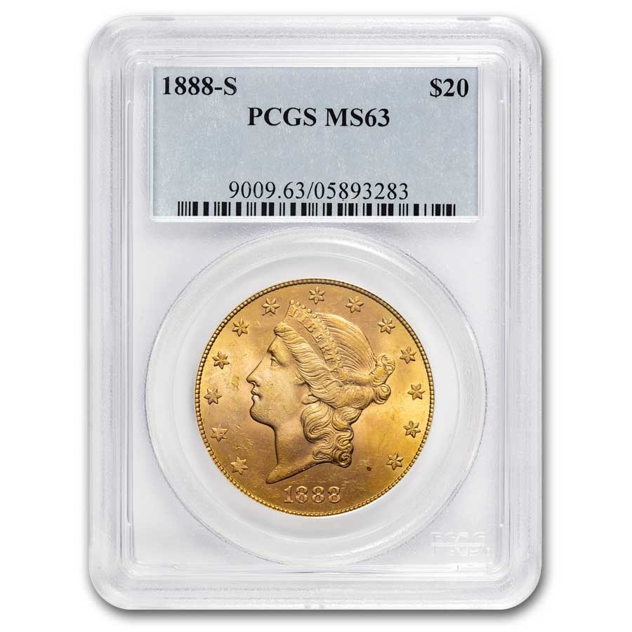 1888-S $20 Liberty Gold Double Eagle MS-63 PCGS