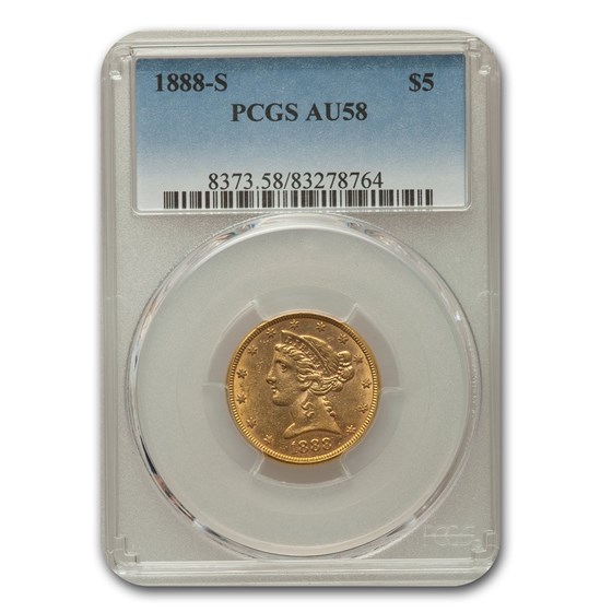 Buy 1888-S $5 Liberty Gold Half Eagle AU-58 PCGS | APMEX