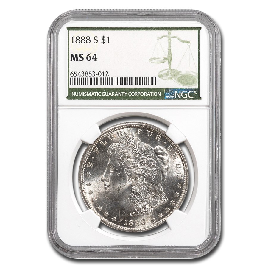 1888-S Morgan Dollar MS-64 NGC (Green Label)