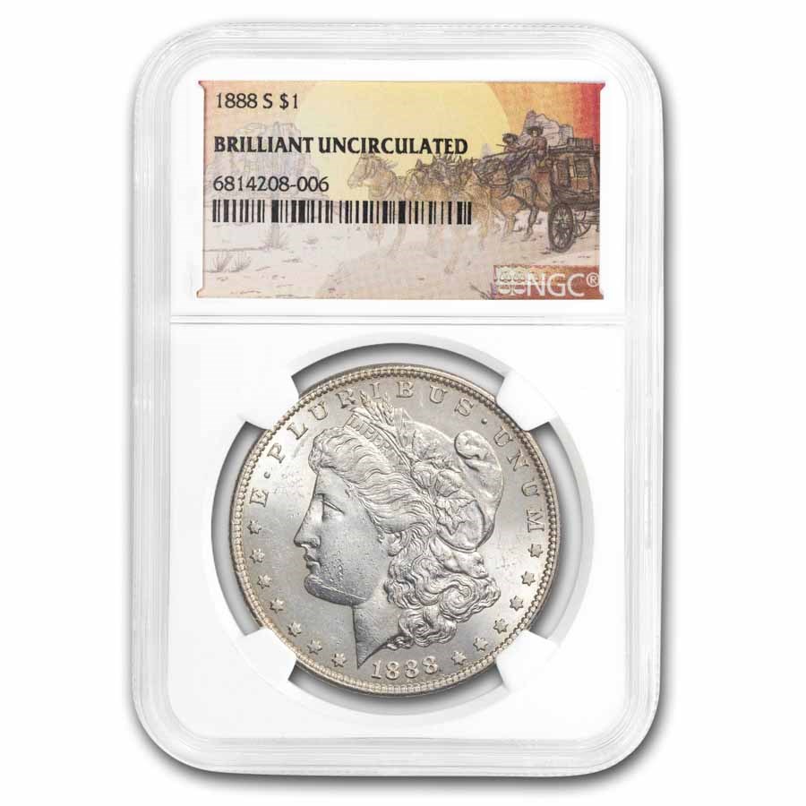 1888-S Stage Coach Morgan Dollar BU NGC