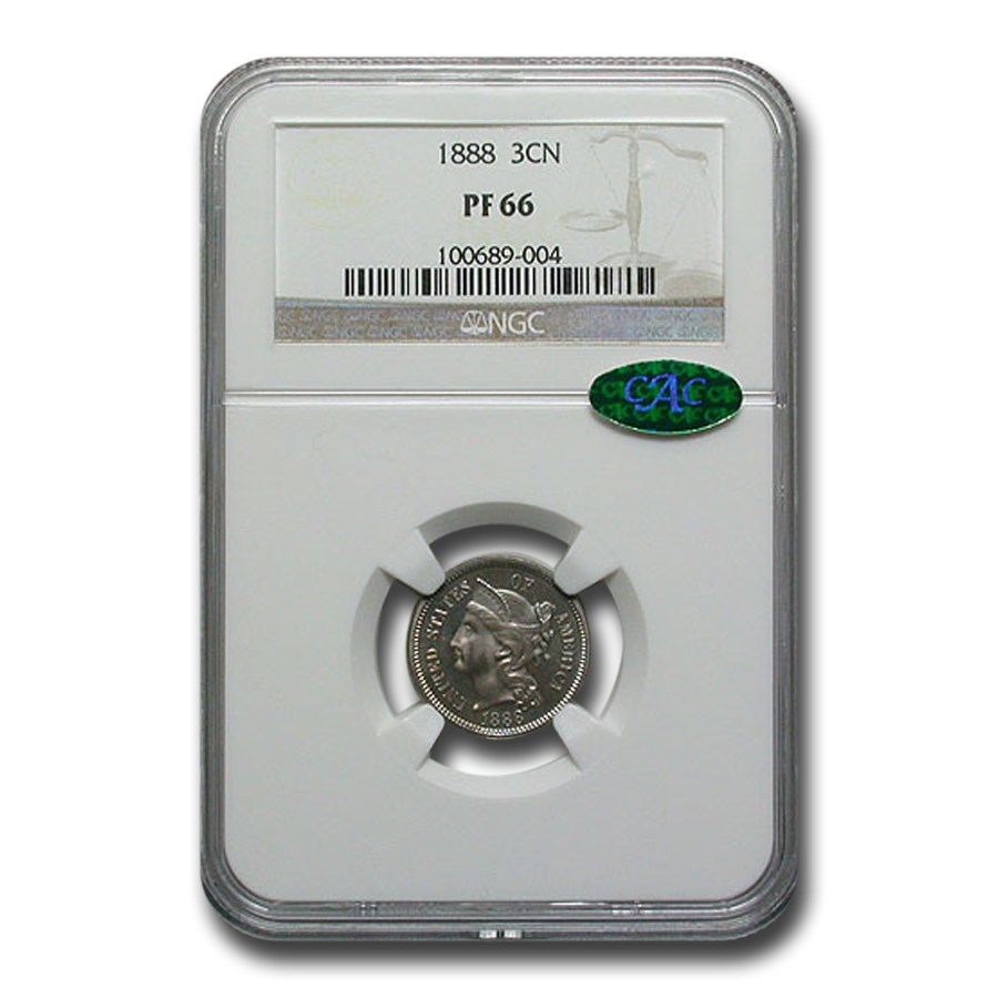1888 Three Cent Nickel PF-66 NGC CAC