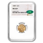 1889 $1 Indian Head Gold MS-66+ NGC CAC