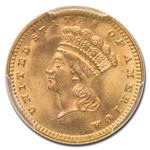 1889 $1 Indian Head Gold MS-67 PCGS CAC