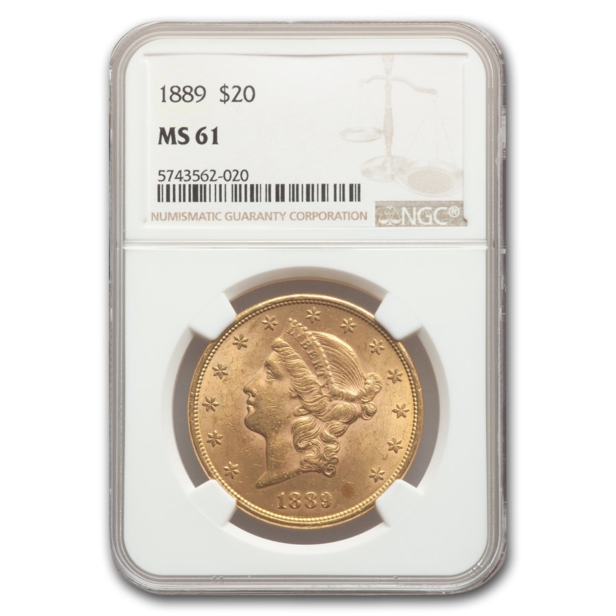 Buy 1889 $20 Liberty Gold Double Eagle MS-61 NGC | APMEX