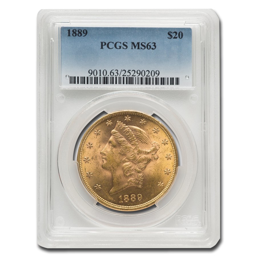 1889 $20 Liberty Gold Double Eagle MS-63 PCGS