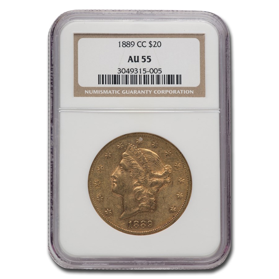 1889-CC $20 Liberty Gold Double Eagle AU-55 NGC