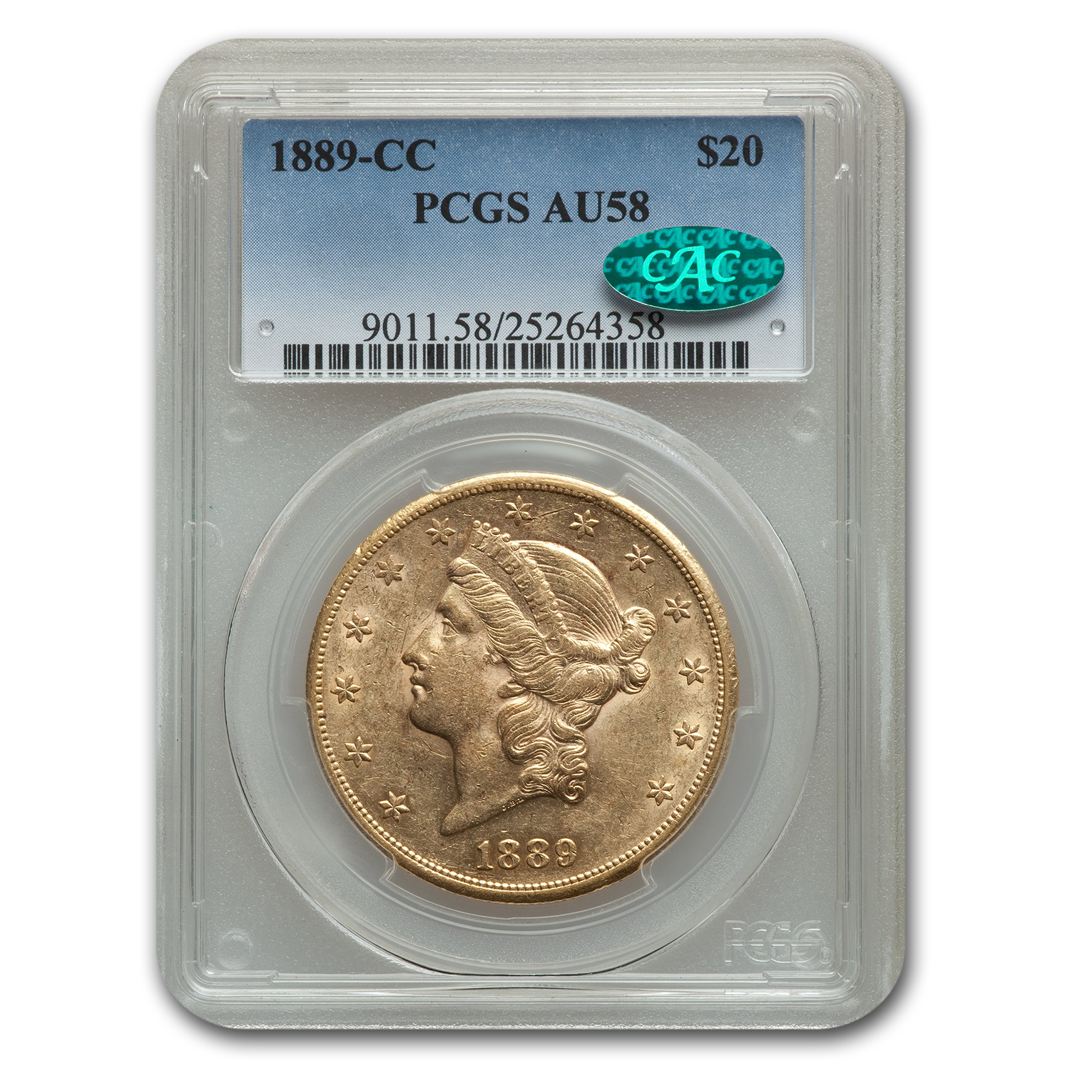 Buy 1889-CC $20 Liberty Gold Double Eagle AU-58 PCGS CAC | APMEX