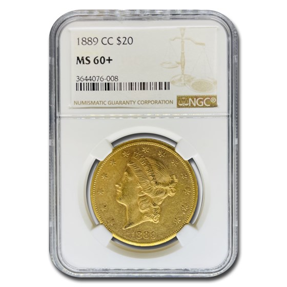 Buy 1889-CC $20 Liberty Gold Double Eagle MS-60+ NGC | APMEX