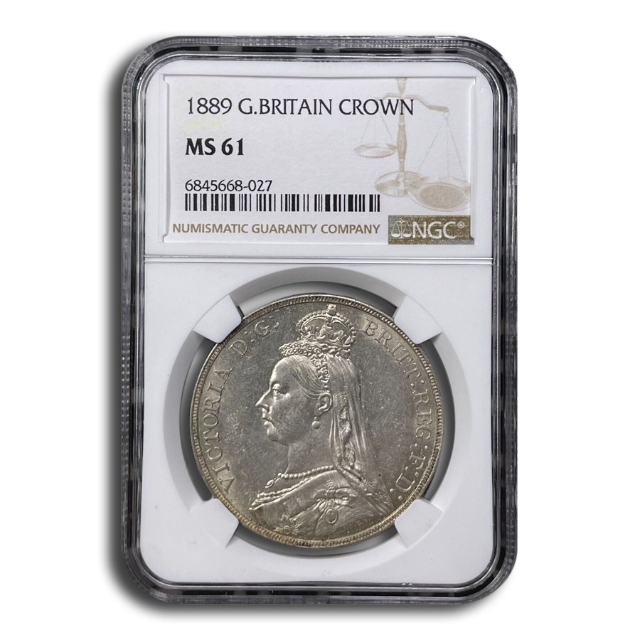 1889 Great Britain Silver Crown Victoria MS-61 NGC