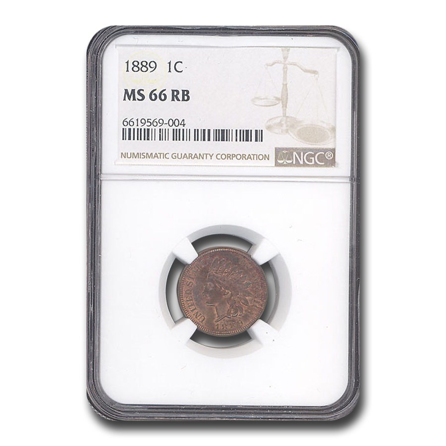 1889 Indian Head Cent MS-66 NGC (Red/Brown)