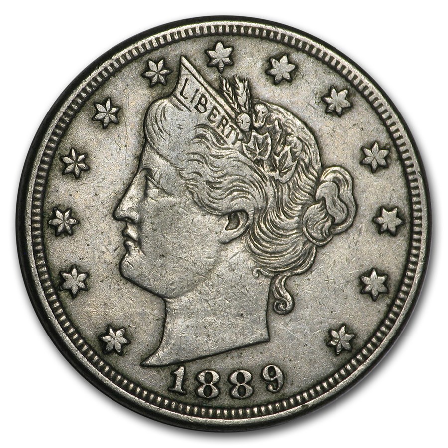 1889 Liberty Head V Nickel XF