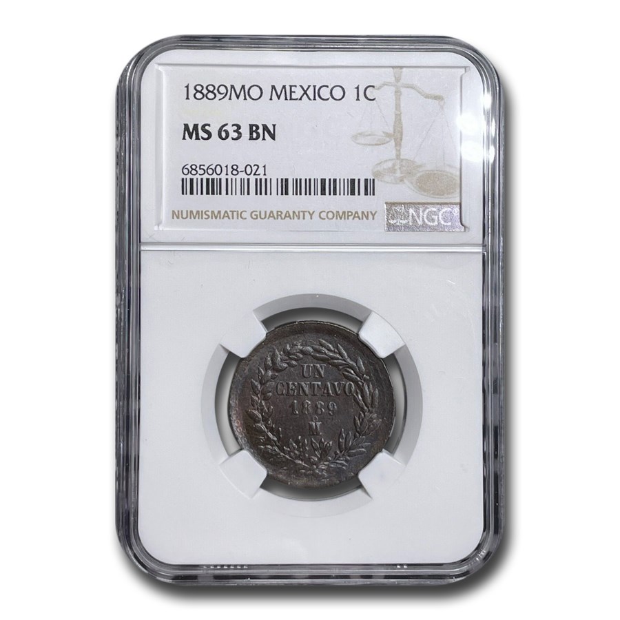 1889-Mo Mexico Centavo MS-63 NGC (Brown)