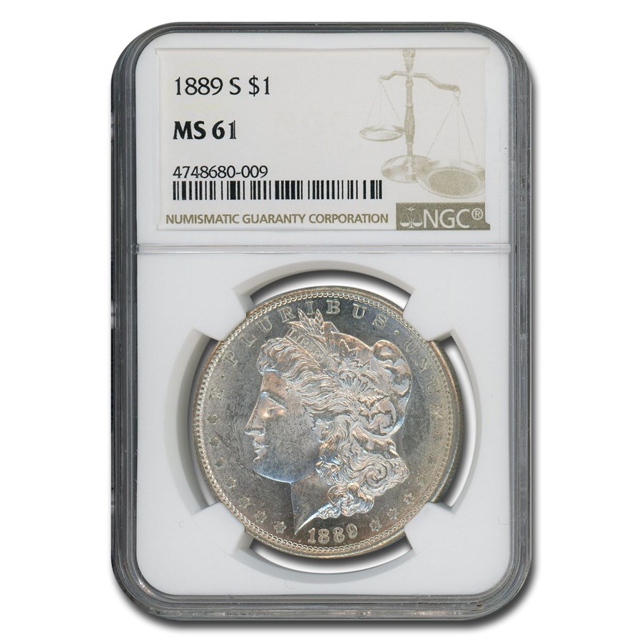 1889-S Morgan Dollar MS-61 NGC