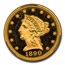 1890 $2.50 Liberty Gold Quarter Eagle PR-65+ DCAM CACG