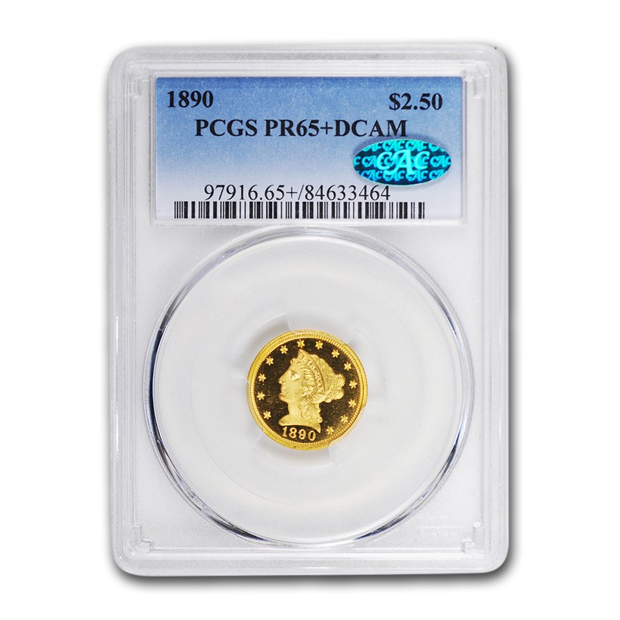 1890 $2.50 Liberty Gold Quarter Eagle PR-65+ DCAM PCGS CAC