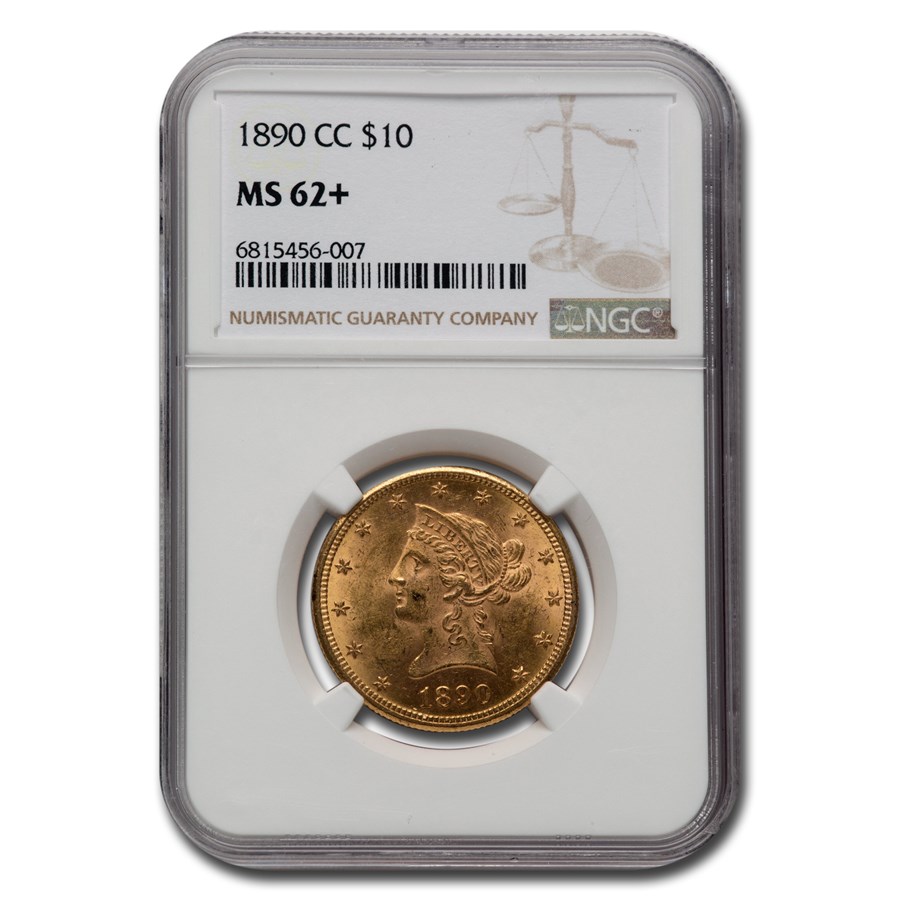 1890-CC $10 Liberty Gold Eagle MS-62+ NGC