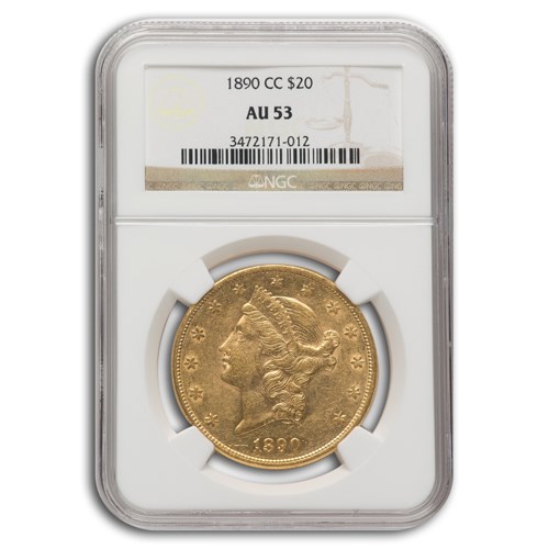 1890-CC $20 Liberty Gold Double Eagle AU-53 NGC